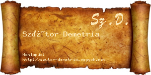 Szútor Demetria névjegykártya